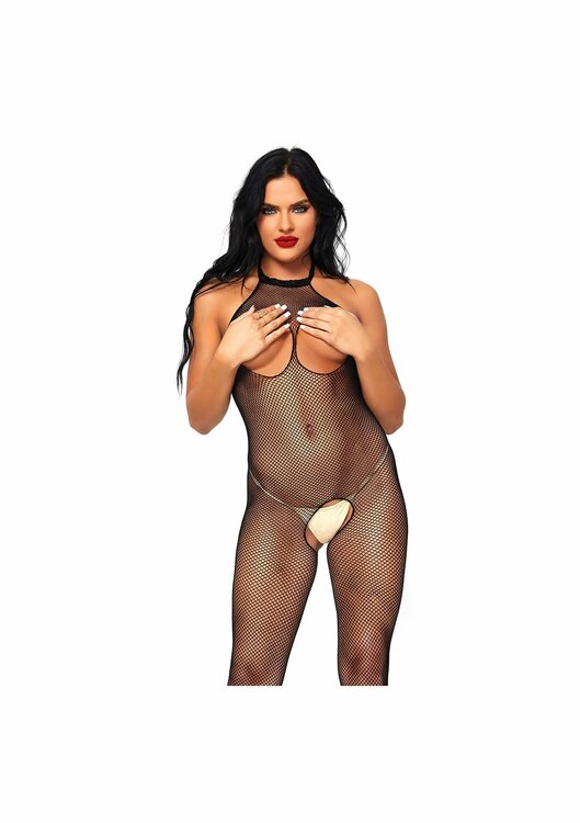 Fishnet Halter Bodystocking