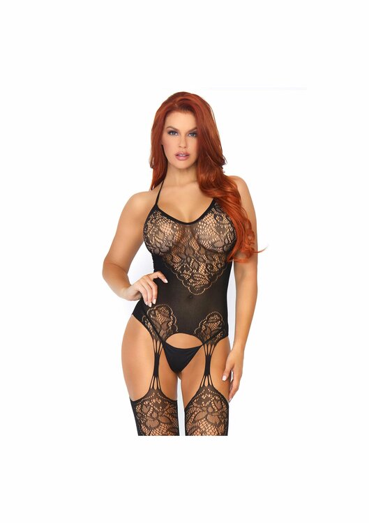 Jacquard Net Bodystocking