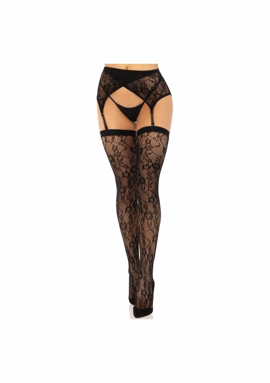 Lace thigh highs &amp; garterbelt