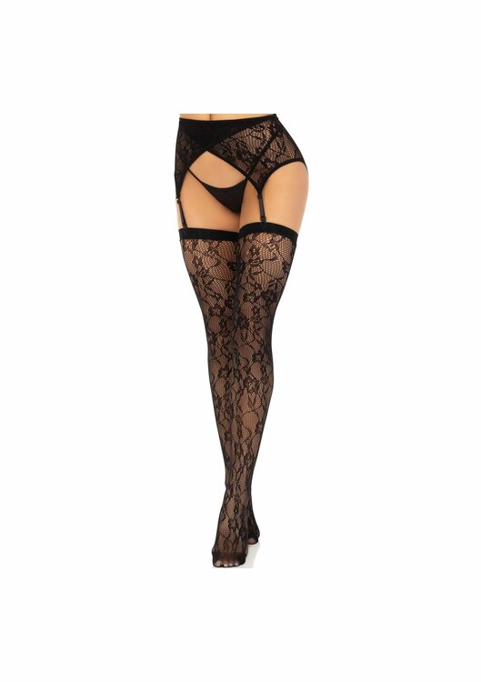 Lace thigh highs &amp; garterbelt