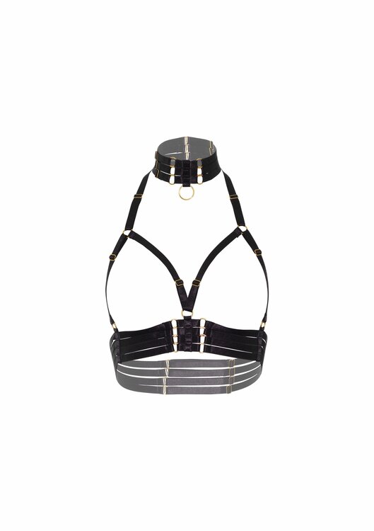 Open Cup Bra + O-Ring Collar