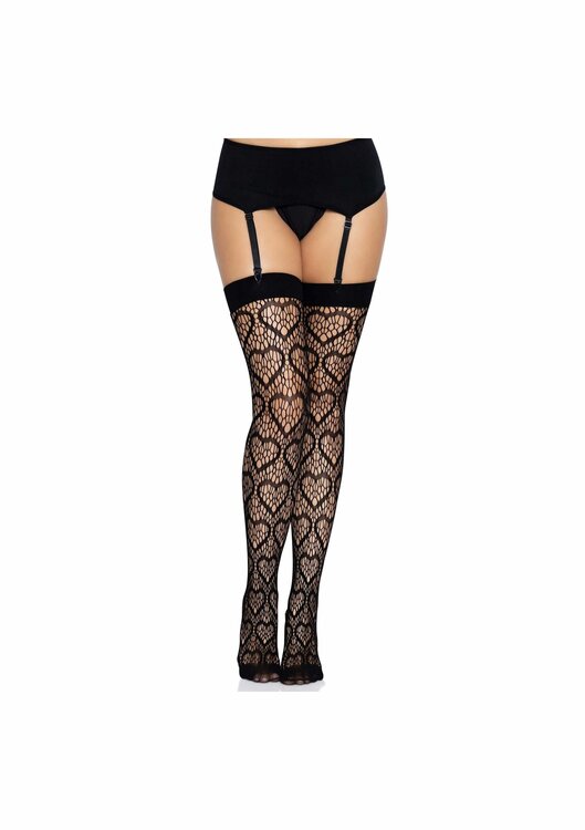 Heart Net Thigh Highs