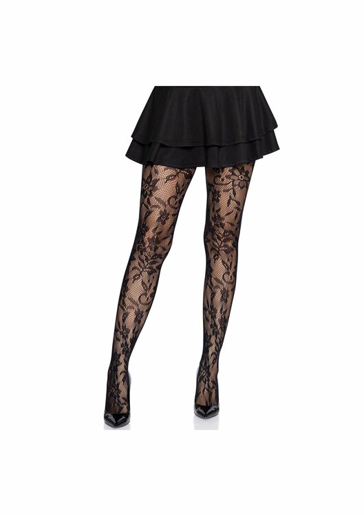 Seamless Floral Lace Tights