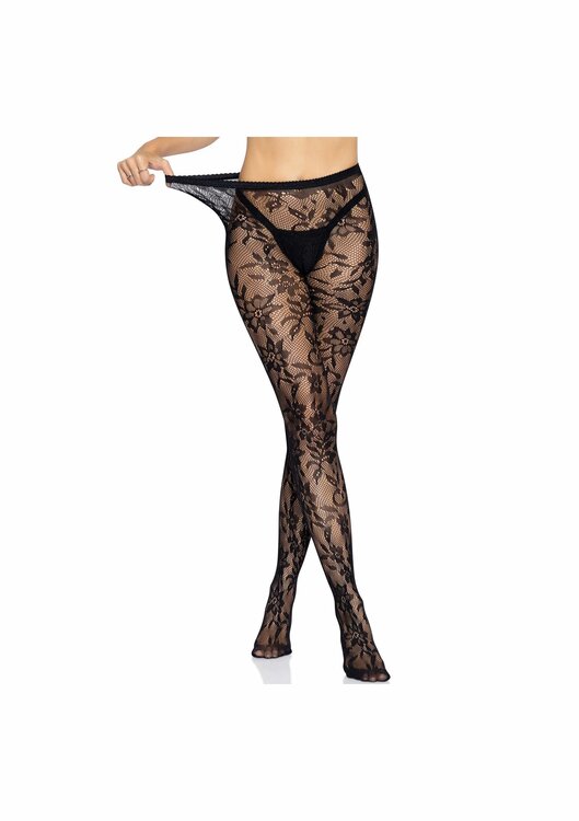 Seamless Floral Lace Tights