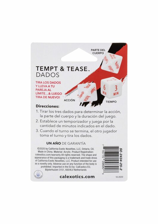 Tempt &amp; Tease Dados - ESPANOL