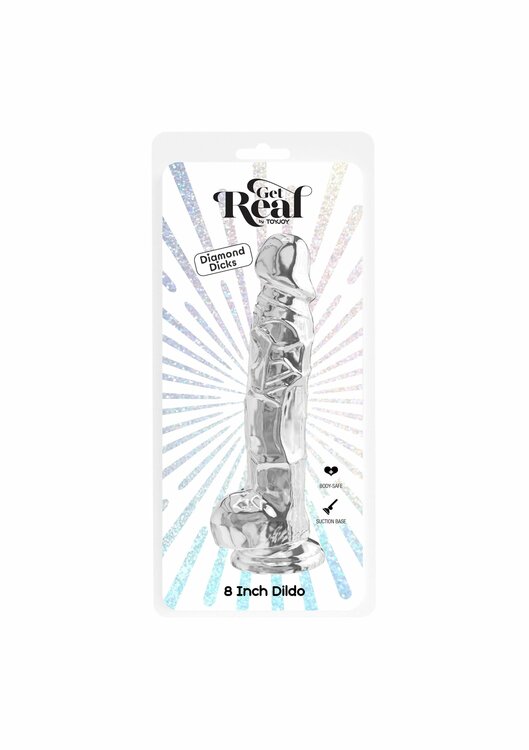 Clear Dildo w. Balls 8 inch