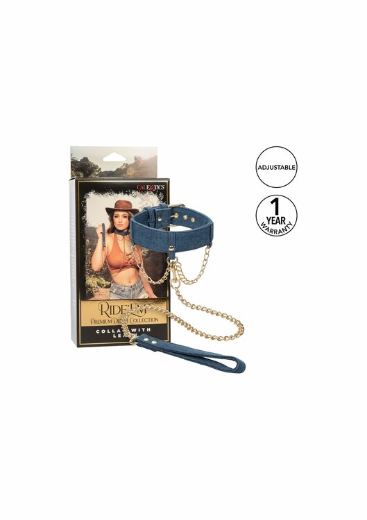 Ride Em Denim Collar + Leash