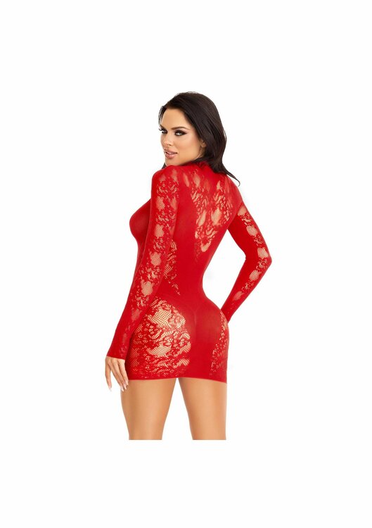 Mini dress with gloved sleeves