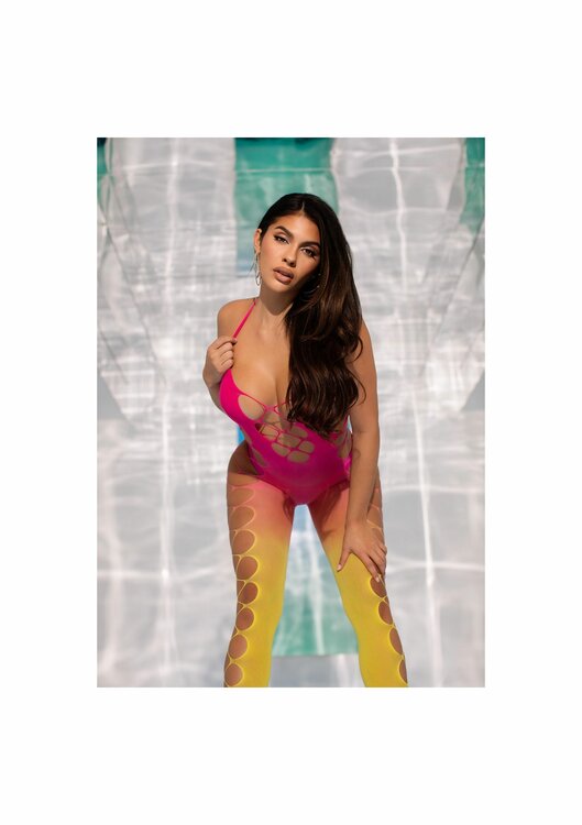 Ombre footless bodystocking