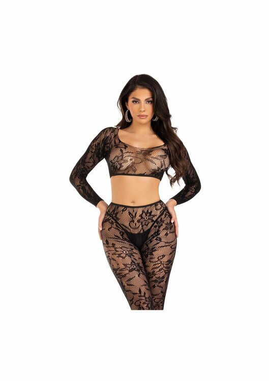 Crop top &amp; footless tights