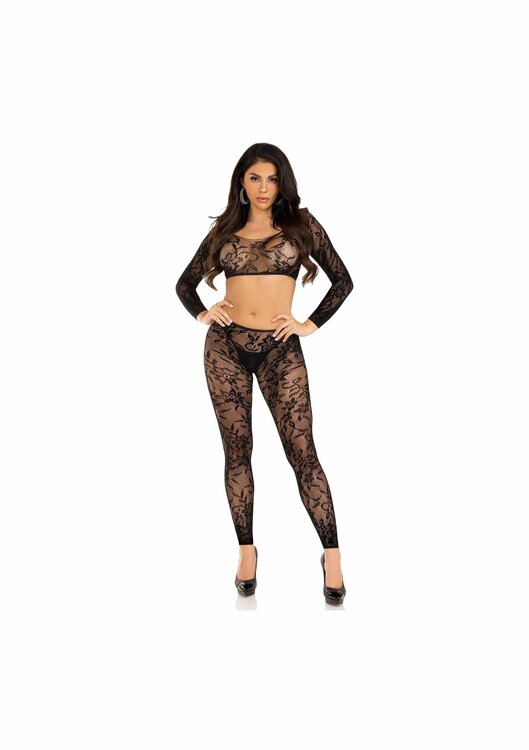 Crop top &amp; footless tights