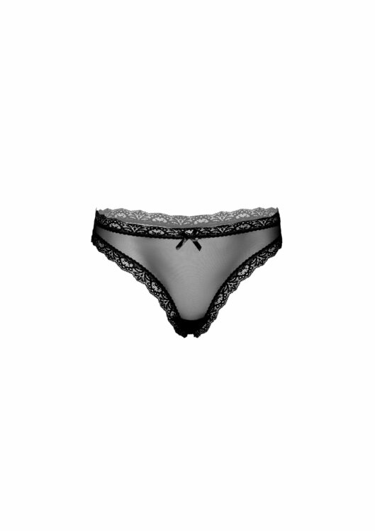 Mesh thong with ruched-back