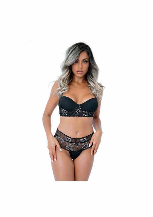 Balconette push-up lace bra