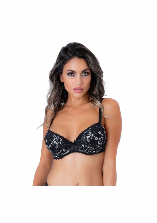 Demi bra with floral lace