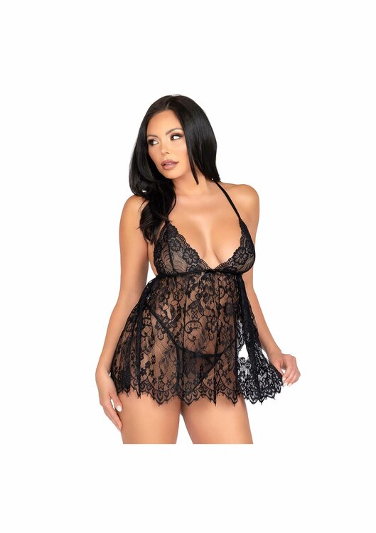 Floral Lace Babydoll &amp; String