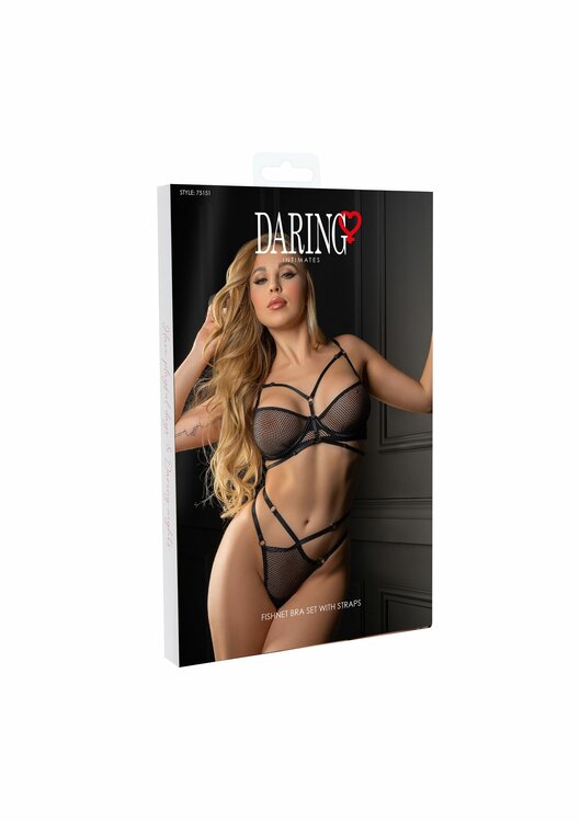 Fishnet bra set with straps