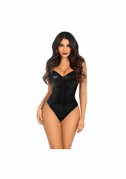 Sequin Boned Crotch Bodysuit