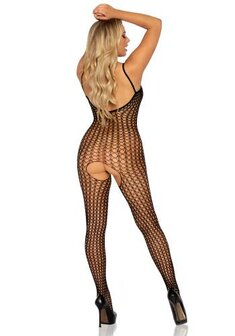 Gehaakte Catsuit Met Open Kruisje - Zwart