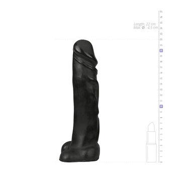 All Black Realistische Dildo - 22 cm