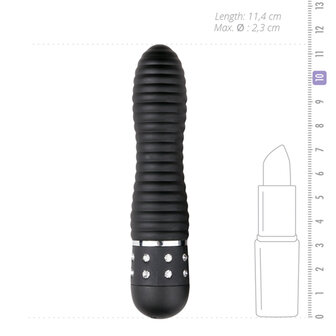 Easytoys Mini Vibrator Geribbeld - Zwart