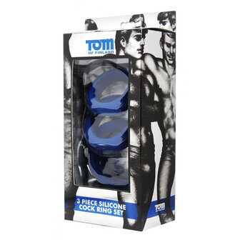 Tom of Finland Cockring Set - 3 Stuks - Blauw