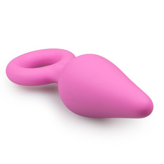 Roze Buttplug Met Trekring - Large