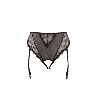 Jarretel Slip Open Kruis - Zwart
