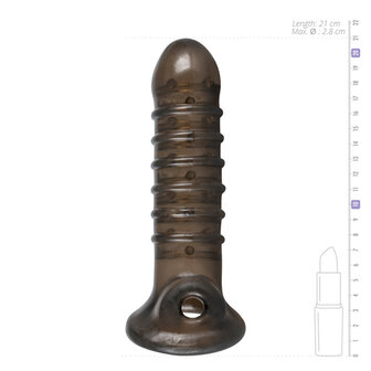 Penis Sleeve Met Ribbels - Zwart
