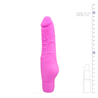 Realistische siliconen vibrator - roze