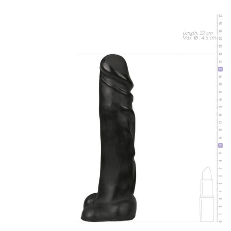 All Black Realistische Dildo - 22 cm