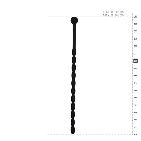 Geribbelde Siliconen Dilator - Zwart