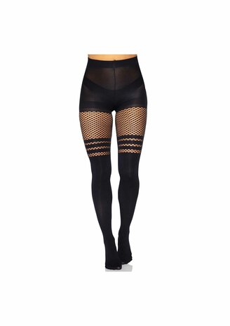 Pantyhose With Fishnet Stripes