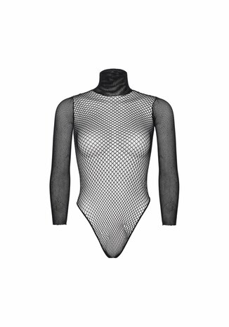Turtleneck fishnet teddy