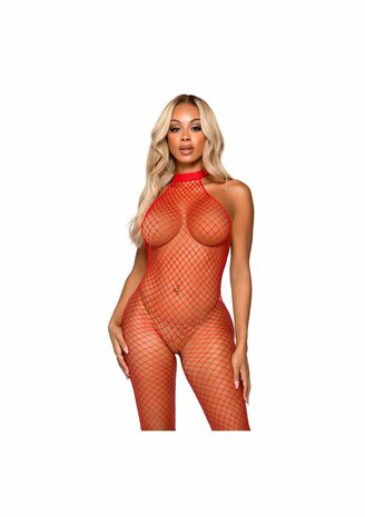 Racer neck bodystocking