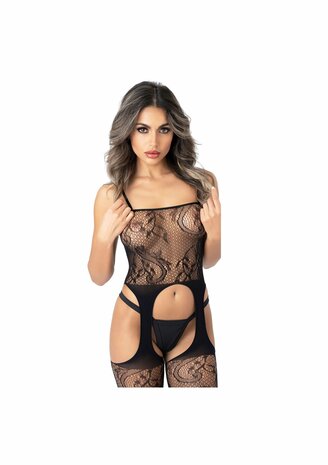 Floral Suspender Bodystocking