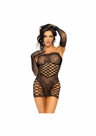 2 Pc Tube Dress And Gloves