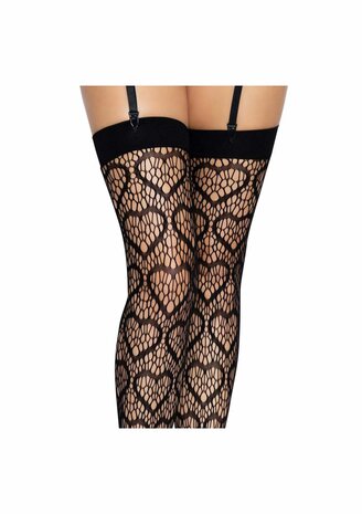 Heart Net Thigh Highs