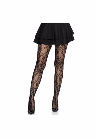 Seamless Floral Lace Tights