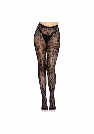 Seamless Floral Lace Tights
