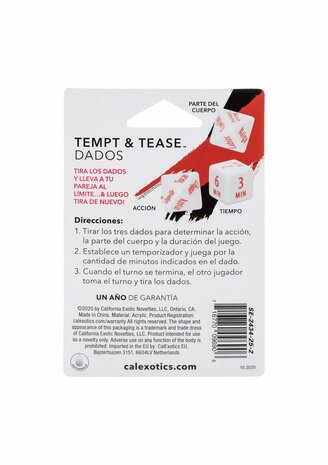 Tempt &amp; Tease Dados - ESPANOL