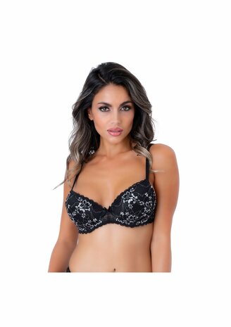 Demi bra with floral lace