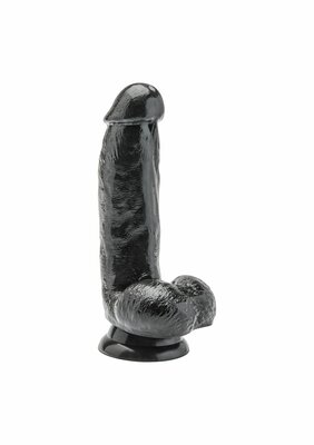 Dildo 6 inch with Balls - Black