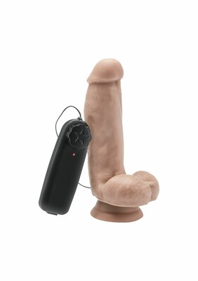 Dildo 6in. with Balls Vibrator - Light skin tone