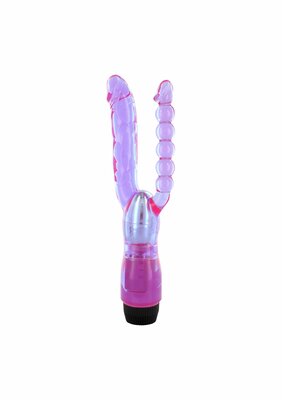 Double Penetrating Vibrator - Transparent