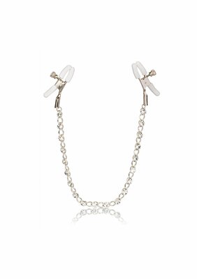 Crystal Chain Nipple Clamps - Silver