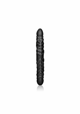 Veined Double Dong 12 inch - Black