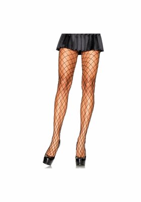 Diamond Fishnet Pantyhose - Black