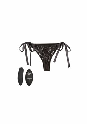 Remote Control Lace Thong Set - Black