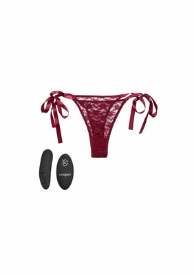 Remote Control Lace Thong Set - Red