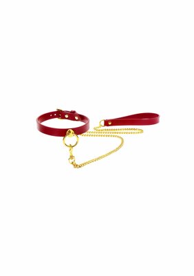 O-Ring Collar and Chain Leash - Red